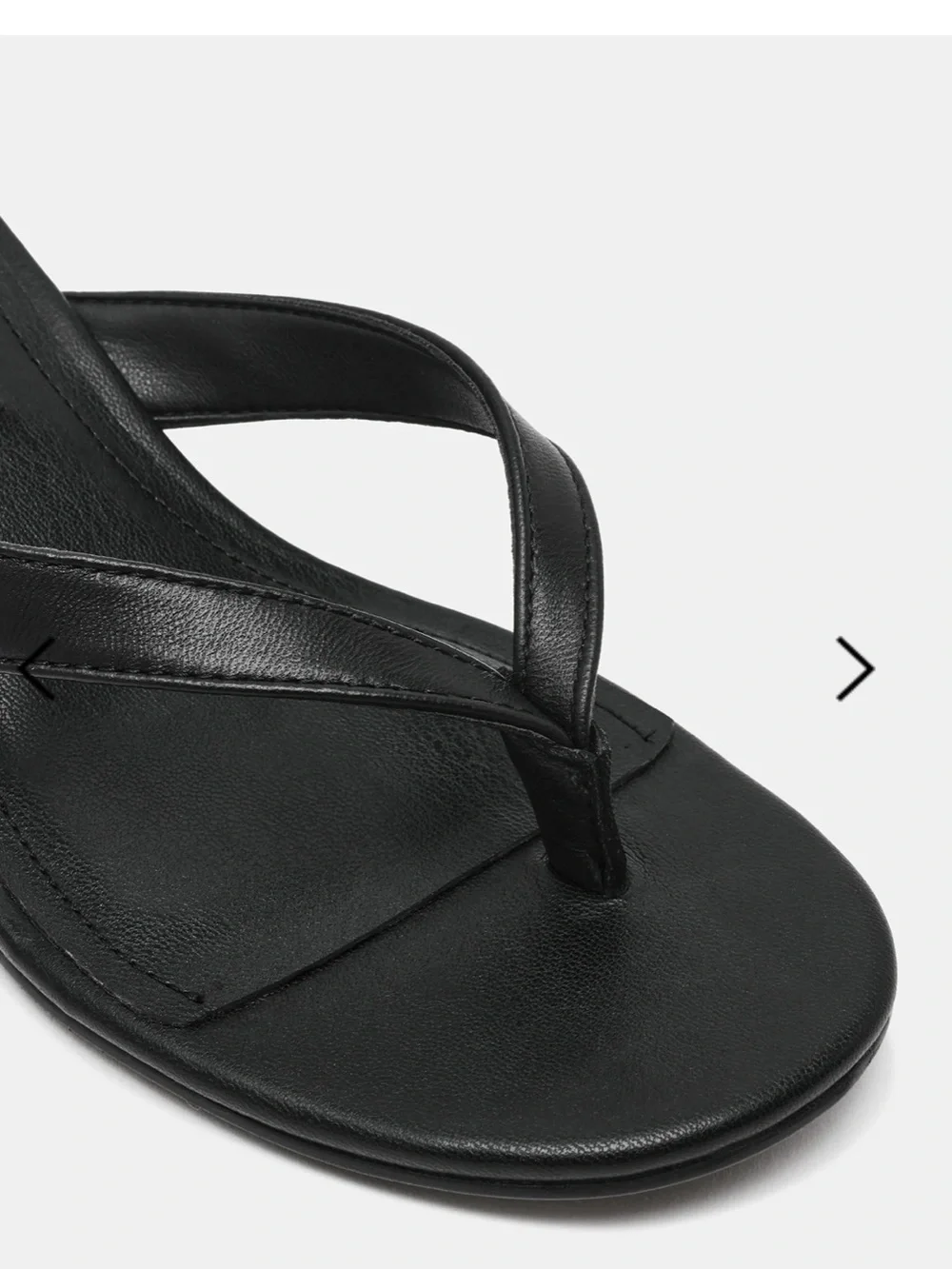 Steve Madden DRAZER BLACK LEATHER sandal thong wedge kitten heel round square